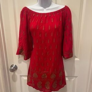 Chic Red Off-Shoulder Dress